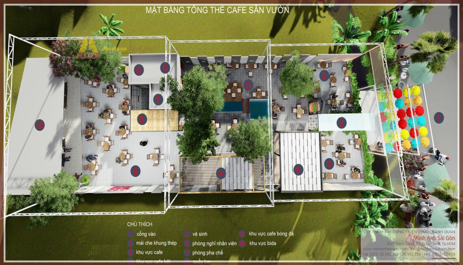 Thiết kế quán Cafe sân vườn