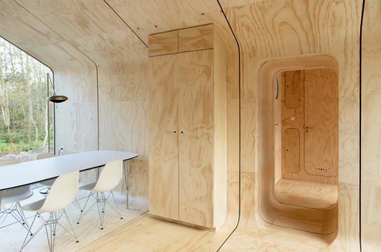 Ngôi nhà nhỏ di động làm bằng gỗ ấn tượng