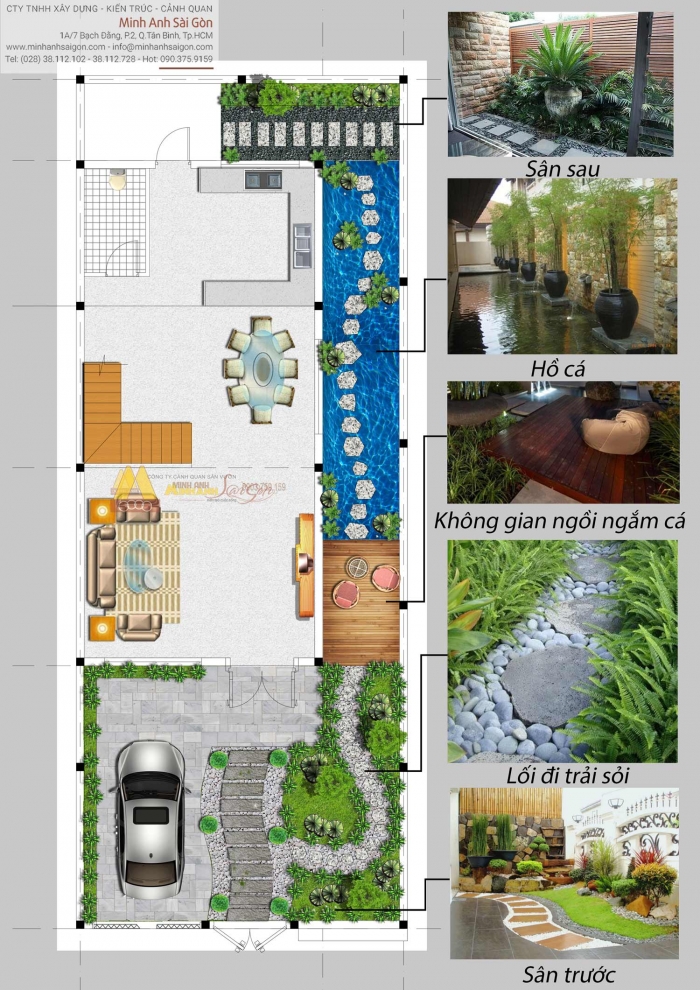 Ý tưởng thiết kế sân vườn biệt thự đẹp